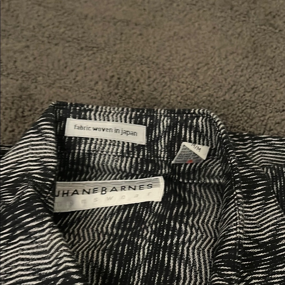 Jhane Barnes Black and White Lightweight Shirt Jacket